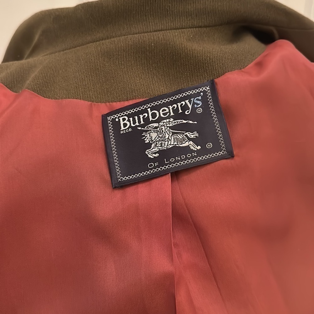 Burberrys Vintage Olive Green Wool Blend Pant Suit 6-10 - Picture 14 of 16